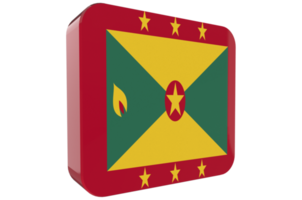 Grenada 3D-Flaggensymbol auf Png-Hintergrund png