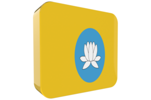ícone da bandeira 3d da calmúquia em fundo png