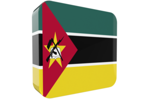 Mozambique 3d Flag Icon on PNG Background