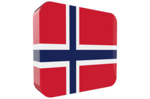 Norway 3d Flag Icon on PNG Background
