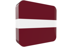 Latvia 3d Flag Icon on PNG Background