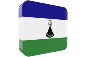Lesotho 3d Flag Icon on PNG Background
