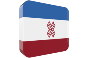 Mari El 3d Flag Icon on PNG Background