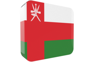 Oman 3d vlag icoon Aan PNG achtergrond