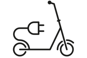 icono de bicicleta eléctrica sobre fondo transparente png