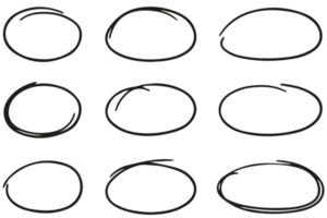 hand draw ellipses on transparent background png