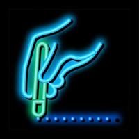 surgeon marks site of incision neon glow icon illustration vector