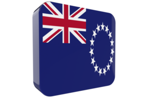 Cook Islands 3d Flag Icon on PNG Background