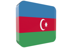 icono de bandera 3d de azerbaiyán sobre fondo png