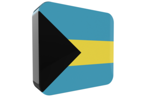 Bahamas3d Flag Icon on PNG Background