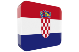 Croatia 3d Flag Icon on PNG Background