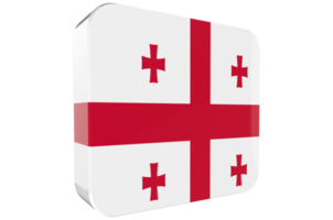 Georgien, 3D-Flaggensymbol auf Png-Hintergrund png