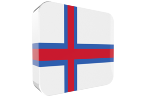 Faroe Island, 3d Flag Icon on PNG Background