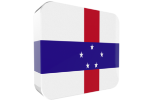 Netherlands Antilles 3d Flag Icon on PNG Background