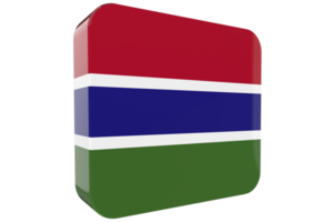 Gambia 3d Flag Icon on PNG Background