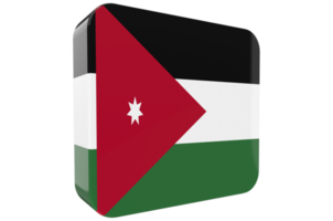 Jordan, 3d Flag Icon on PNG Background