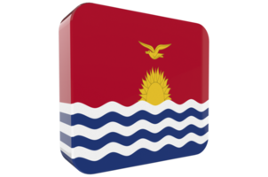 Kiribati 3d Flag Icon on PNG Background