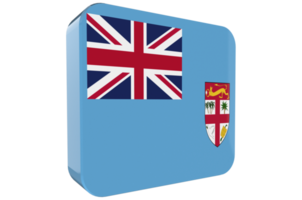 Fiji 3d Flag Icon on PNG Background