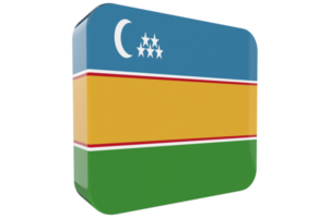 Karakalpakstan 3d Flag Icon on PNG Background