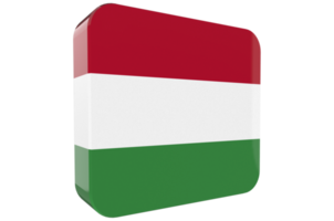 icône de drapeau 3d de la hongrie sur fond png