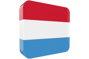 ícone de bandeira 3d de luxemburgo em fundo png