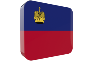 Liechtenstein 3d Flag Icon on PNG Background