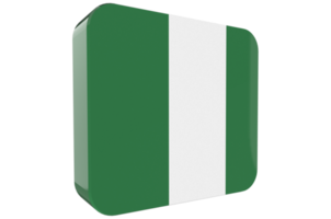 Nigeria 3d Flag Icon on PNG Background