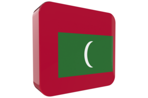 Maldives 3d Flag Icon on PNG Background