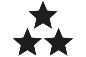 3-Sterne-Bewertungssternillustration png auf transparentem Hintergrund