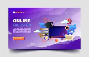 Online Education Landing Page Design vector