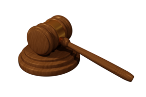 Judge's Gavel 3D Render png