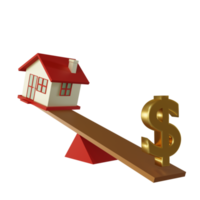 Home Investment with Coins 3D Render png