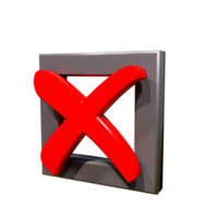 Creative Wrong Icon 3D Render png