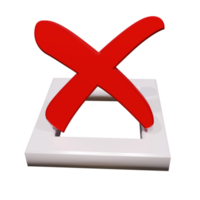 Modern Wrong Icon 3D Render png