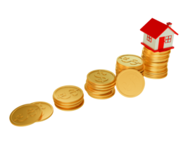 Home Investment with Coin 3D Render png