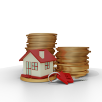 Home Investment with Coin 3D Render png