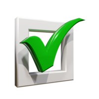 Creative Correct Icon 3D Render png