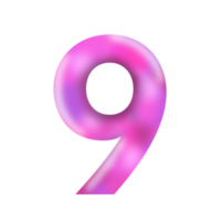 Holographic Number 9 png