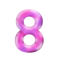 Holographic Number 8 png