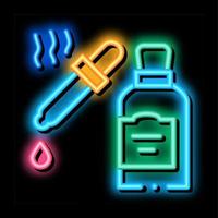 aromatic oil pipette neon glow icon illustration vector