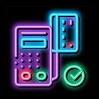 card pos terminal neon glow icon illustration vector