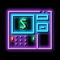 atm machine display neon glow icon illustration vector