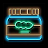 soy beans jar neon glow icon illustration vector