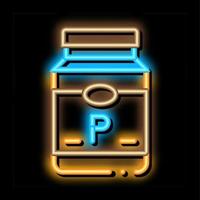 soy protein bottle neon glow icon illustration vector