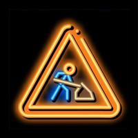 road repair mark neon glow icon illustration vector