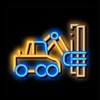 logging machine neon glow icon illustration vector