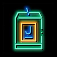 juice package neon glow icon illustration vector