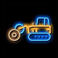 logging tractor neon glow icon illustration vector