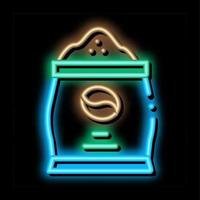 coffee production bag neon glow icon illustration vector