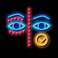 eyelid surgery before and after neon glow icon illustration vector